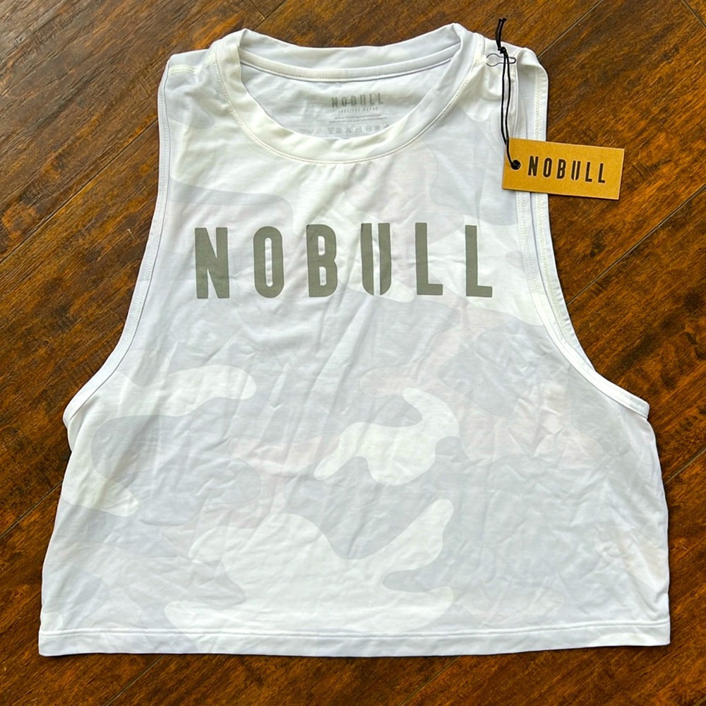 WOMEN'S NOBULL MUSCLE TANK white camo NWT